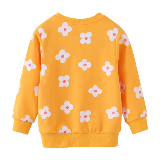 Baby Kid Girls Flower Print Hoodies Sweatshirts