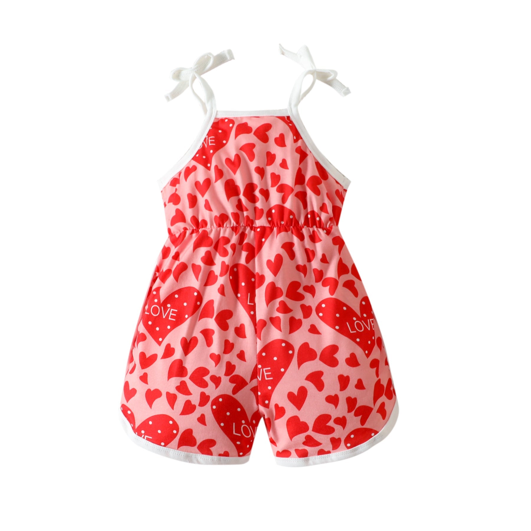 Baby Kid Girls Love heart Print Valentine's Day Rompers