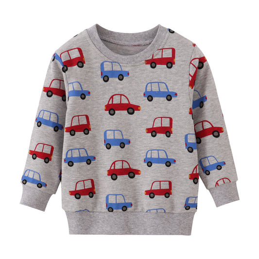 Baby Kid Boys Car Cartoon Print Hoodies Sweatshirts