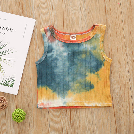 Cute Baby Kid Boys Tie Dye Tank Tops