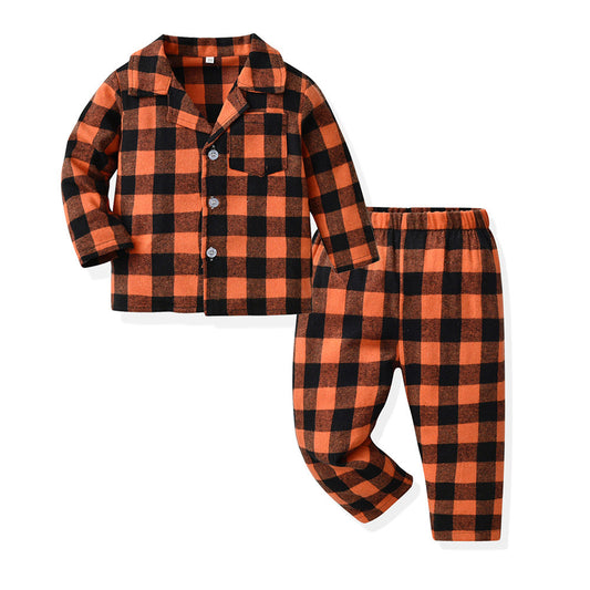 Fashion 2 Pieces Set Baby Kid Boys Checked Jackets Outwears And Pants