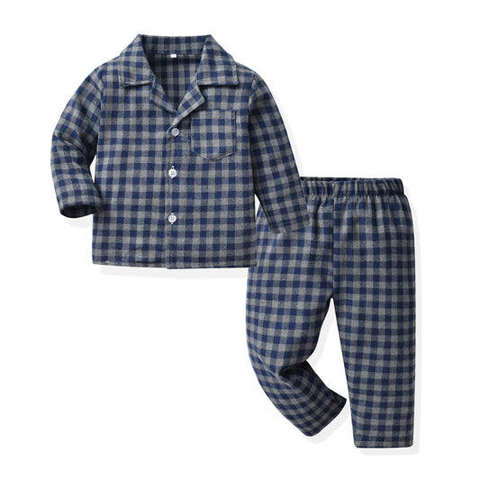 Fashion 2 Pieces Set Baby Kid Boys Checked Jackets Outwears And Pants