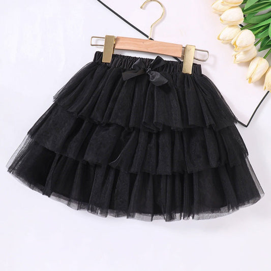 Cute Baby Kid Girls Solid Color Bow Skirts