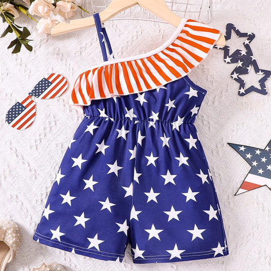 Baby Kid Girls Star Rompers