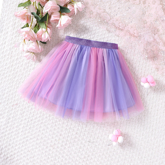 Fashion Baby Kid Girls Rainbow Skirts