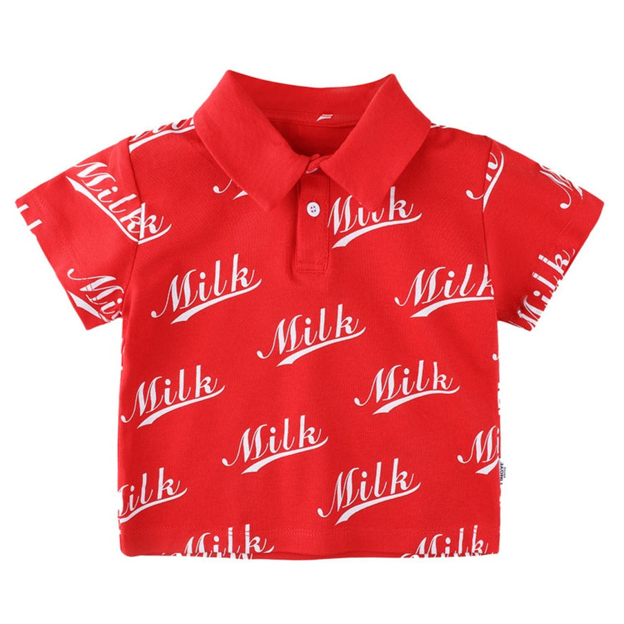 Fashion Baby Kid Boys Letters Print Polo Shirts