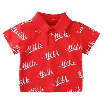 Fashion Baby Kid Boys Letters Print Polo Shirts