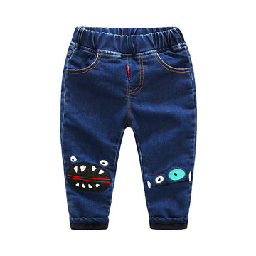 Kid Boys Animals Cartoon Print Print Pants Jeans