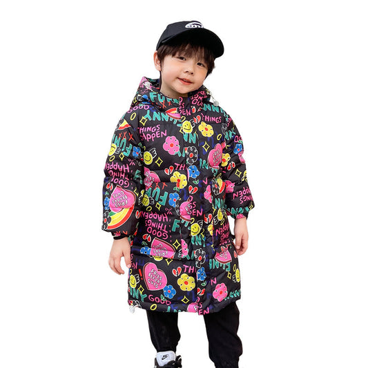 Kid Girls Boys Letters Color-blocking Flower Rainbow Love heart Cartoon Plant Expression Print Coats