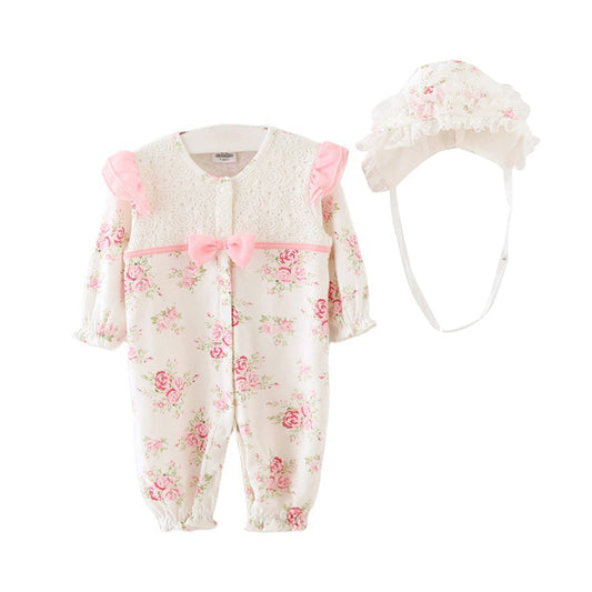 Baby Girls Flower Lace Jumpsuits