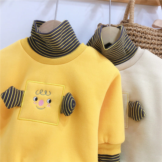 Baby Kid Unisex Striped Expression Hoodies Swearshirts