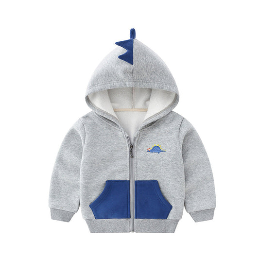 Baby Kid Boys Animals Embroidered Hoodies Jackets Outwears