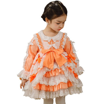 Baby Kid Girls Bow Lace Dressy Birthday Party Dresses Princess Dresses