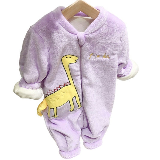 Baby Kid Girls Letters Dinosaur Embroidered Jumpsuits Sleepwears