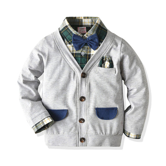 Baby Kid Boys Checked Bow Tops