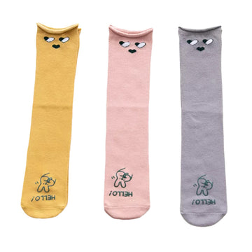 3 Pieces Baby Toddler Kid Knee High Cartoon Stockings Set