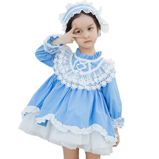 Baby Kid Girls Bow Lace Dressy Birthday Party Spanish Dresses Princess Dresses And Accessories Headwear