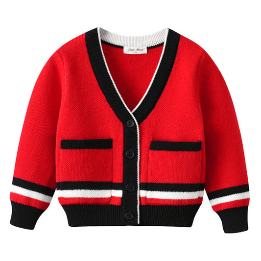 Baby Kid Unisex Striped Crochet Cardigan