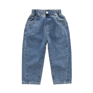 Baby Kid Girls Boys Solid Color Pants Jeans