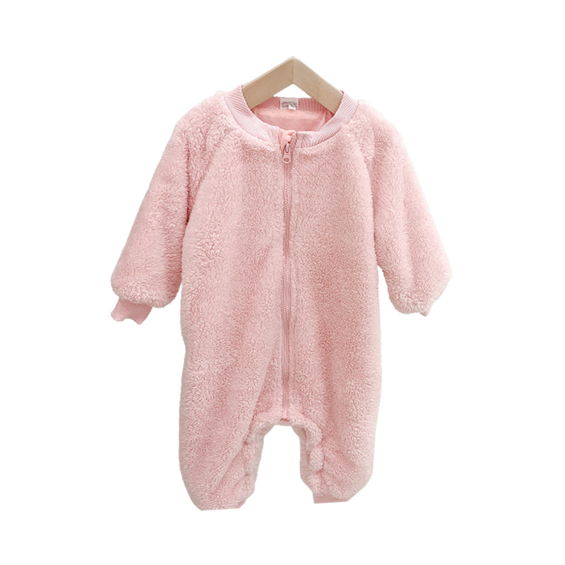 Baby Kid Girls Solid Color Animals Print Jumpsuits