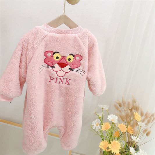 Baby Kid Girls Solid Color Animals Print Jumpsuits