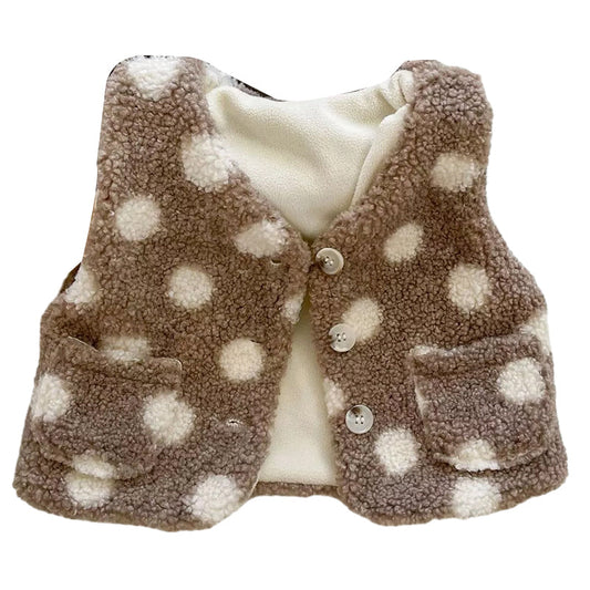 Baby Kid Girls Boys Polka dots Vests Waistcoats