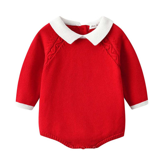 Baby Kid Unisex Solid Color Crochet Rompers