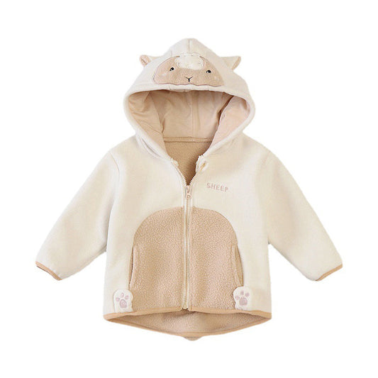 Baby Kid Boys Color-blocking Animals Cartoon Embroidered Jackets Outwears