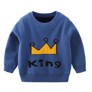 Kid Boys Letters Cartoon Print Sweaters