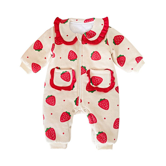 Baby Kid Girls Fruit Polka dots Print Jumpsuits