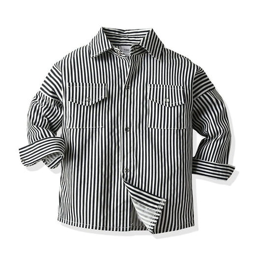 Baby Kid Unisex Striped Dressy Shirts