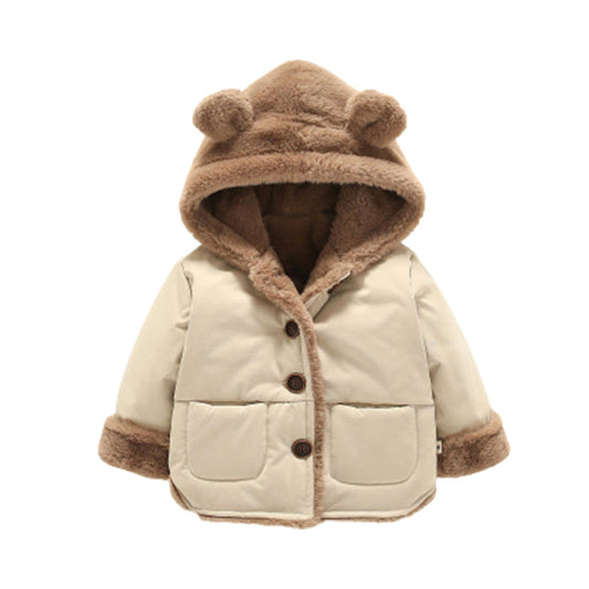 Baby Kid Girls Boys Solid Color Hooded Jackets Outwears