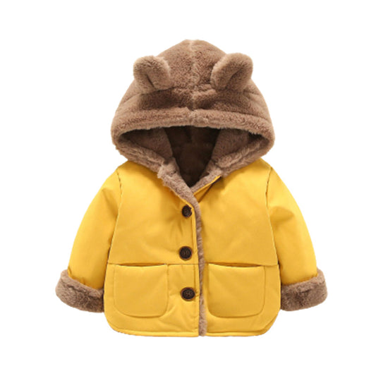 Baby Kid Girls Boys Solid Color Hooded Jackets Outwears