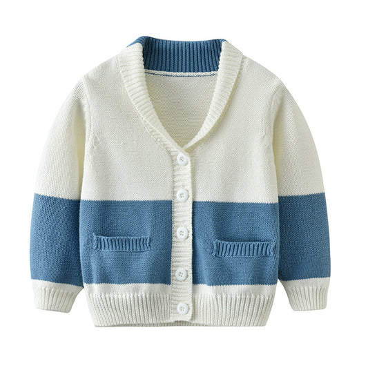 Baby Kid Boys Color-blocking Crochet Jackets Outwears