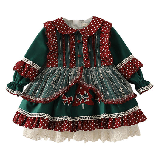 Baby Girls Bow Lace Dressy Birthday Party Spanish Dresses Princess Dresses