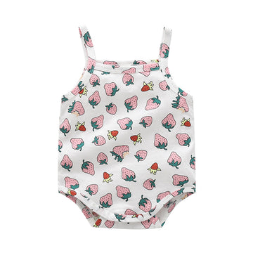 Baby Kid Girls Fruit Print Rompers Headwear