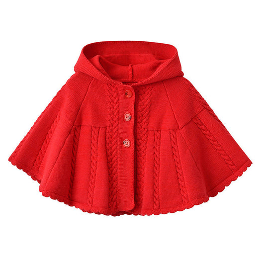 Baby Kid Girls Solid Color Crochet Jackets Outwears Knitwear