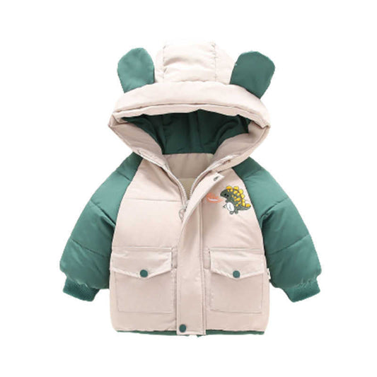 Baby Kid Boys Color-blocking Dinosaur Coats