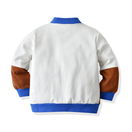 Baby Kid Boys Color-blocking Muslin&Ribbed Jackets Outwears