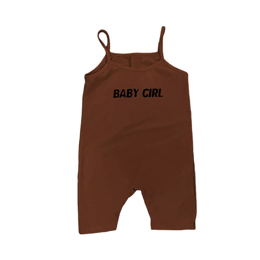 BABY GIRL Print Cami Romper