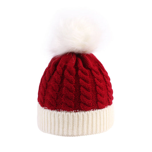 Baby Xmas Pom Pom Decor Knit Beanie