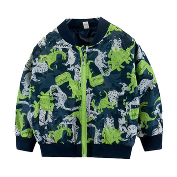 Cute Children's camouflage cartoon print long-sleeved cardigan jacket