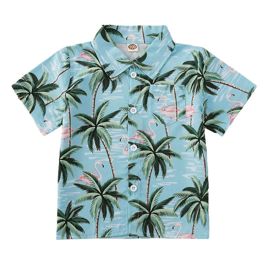 Coconut Tree Print Kid Boy Shirt