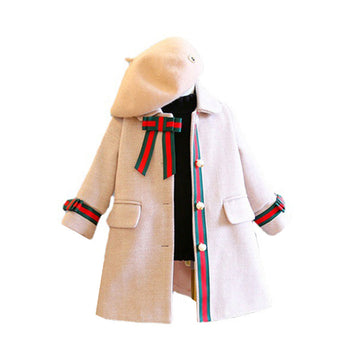 Fashion Kid Girl Bowknot Coat