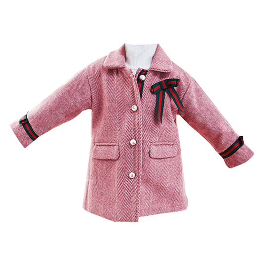 Fashion Kid Girl Bowknot Coat