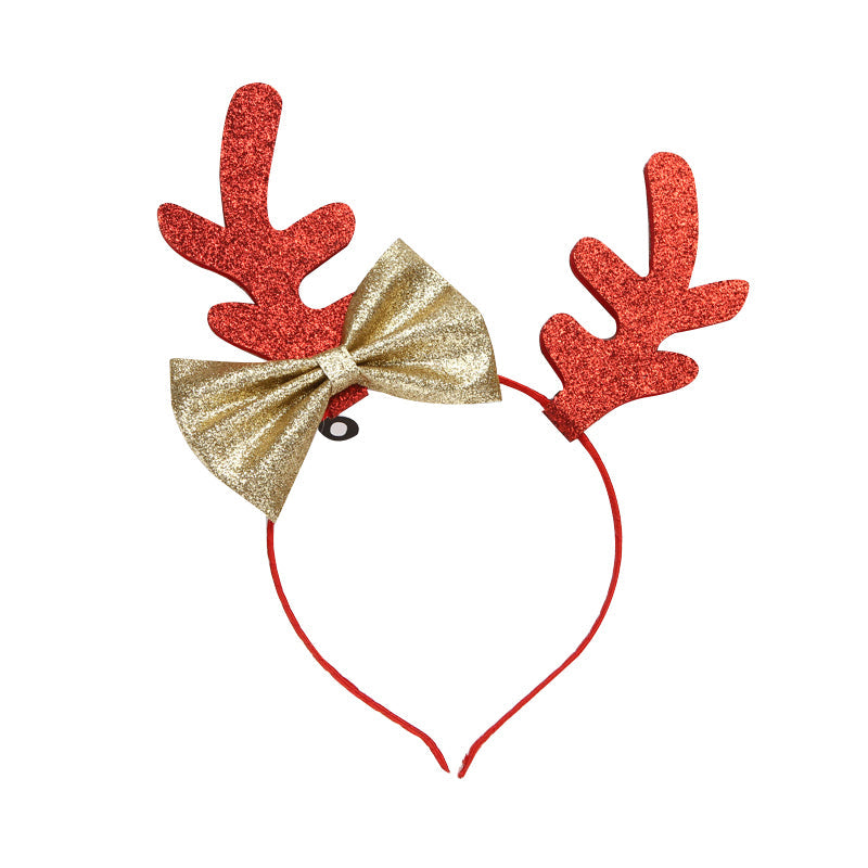 Girl Christmas Bowknot Antlers Headband