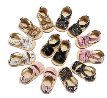 Cute Infant Baby Girls Open Toe Crib Sandals