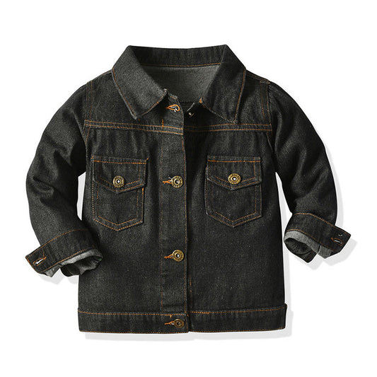 Infant Toddler Boy Turn Down Collar Denim Jacket