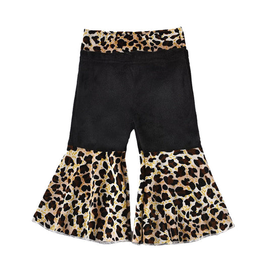 Infant Toddler Girl Leopard Patchwork Bell Bottom