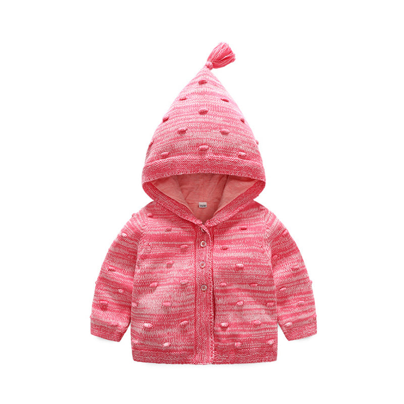 Infant Toddler Girl Pink Hoodie Knit Cardigan